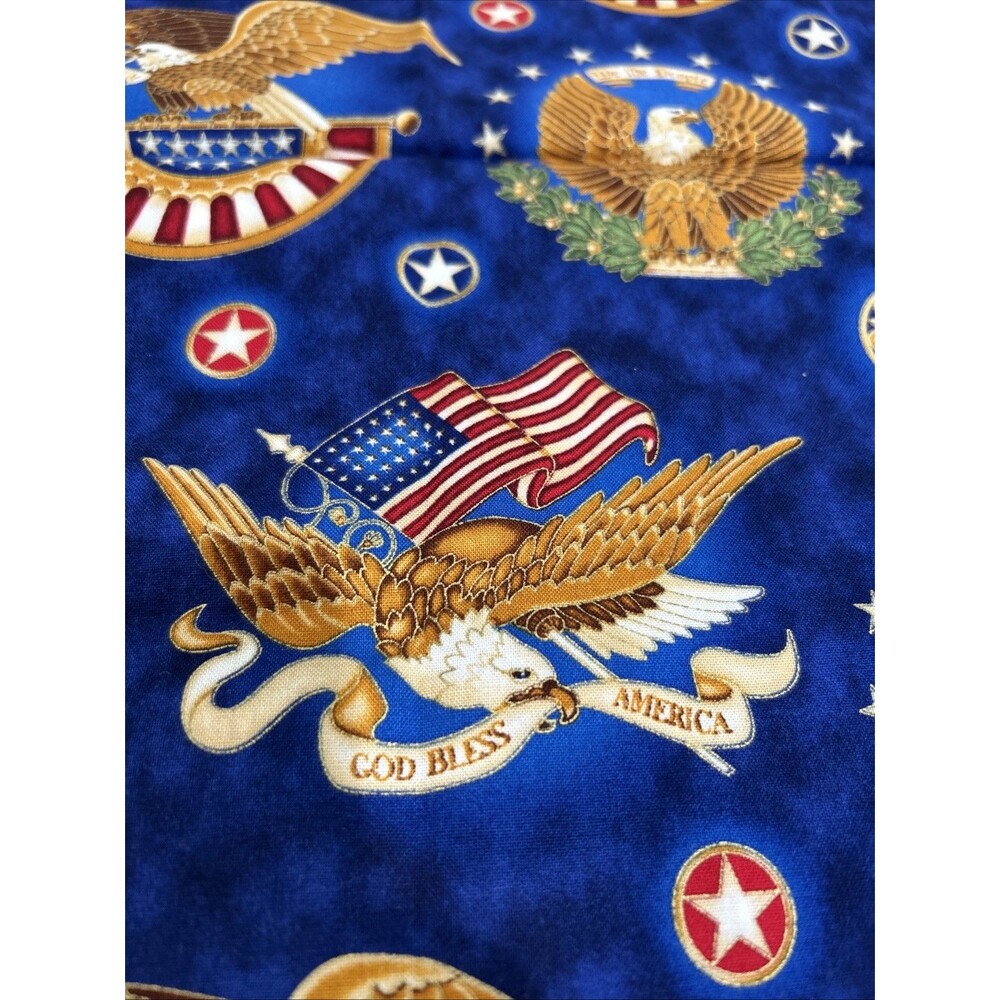 People’s House Hoffman Cotton Fabric Patriotic Eagle Print 1/2 Yard - Picture 2 of 9